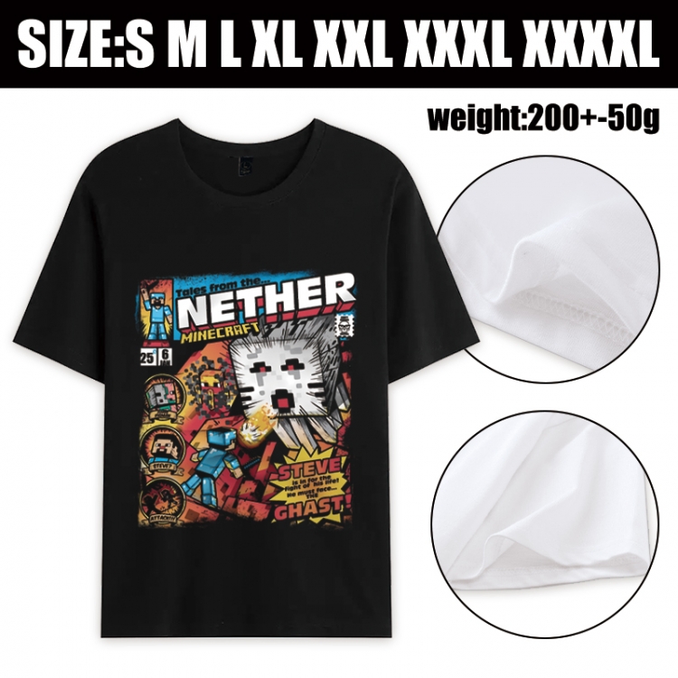 Minecraft Anime printed pure cotton short sleeved T-shirt from S to 4XL