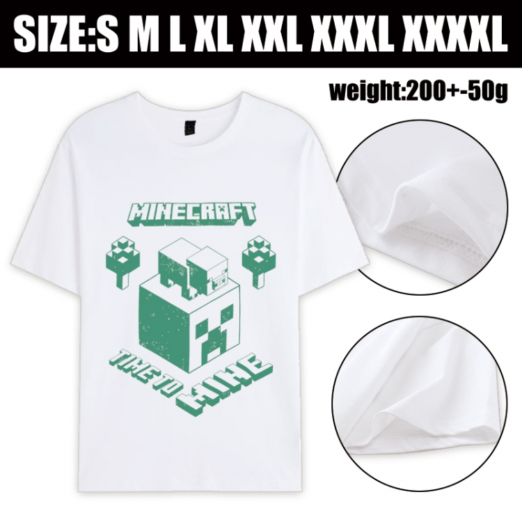Minecraft Anime printed pure cotton short sleeved T-shirt from S to 4XL