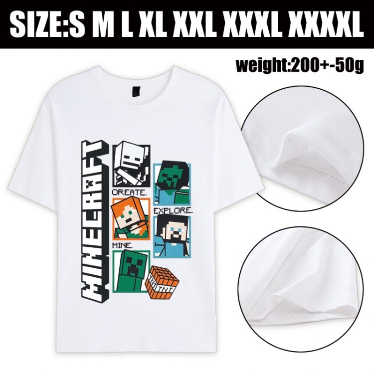 Minecraft Anime printed pure cotton short sleeved T-shirt from S to 4XL