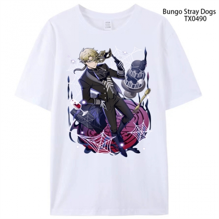Bungo Stray Dogs Anime peripheral printed pure cotton T-shirt from S to 4XL