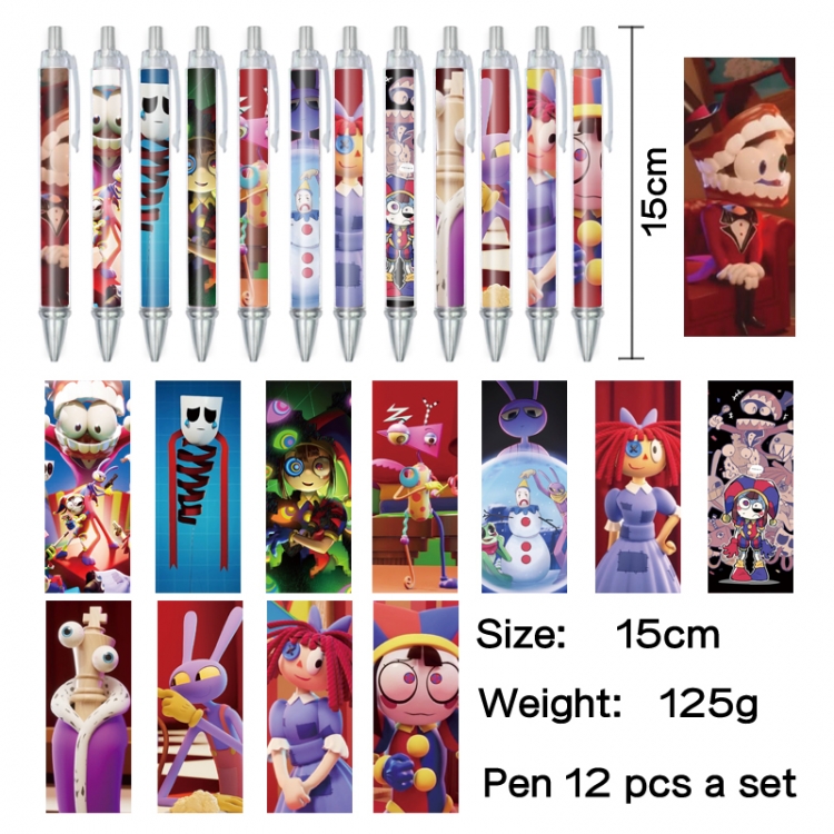 The Amazing Digital Circus Anime peripheral student color picture ballpoint pen neutral pen 15cm a set of 12