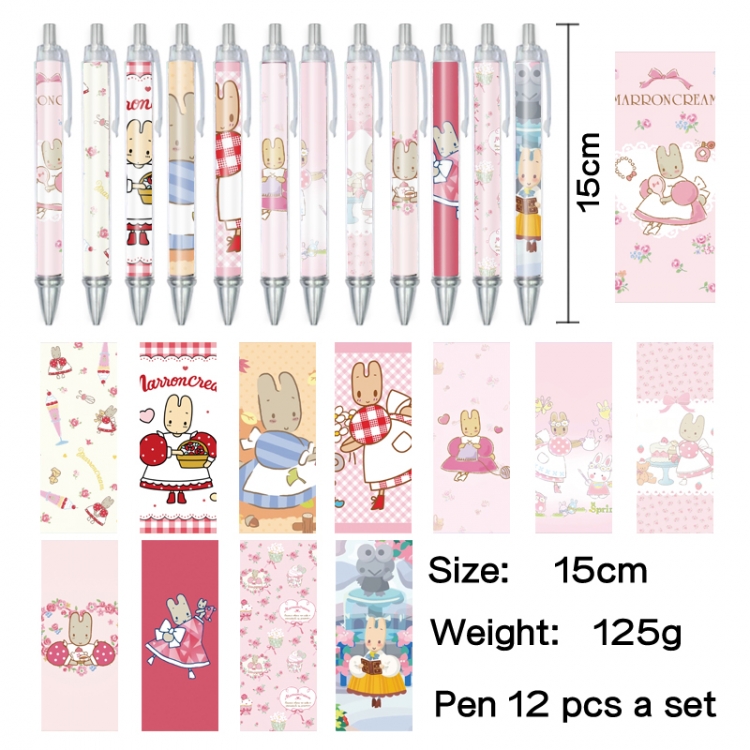 Sanrio Anime peripheral student color picture ballpoint pen neutral pen 15cm a set of 12