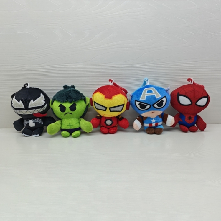 Marvel Anime peripheral plush toy figurine pendant 10CM a set of 5