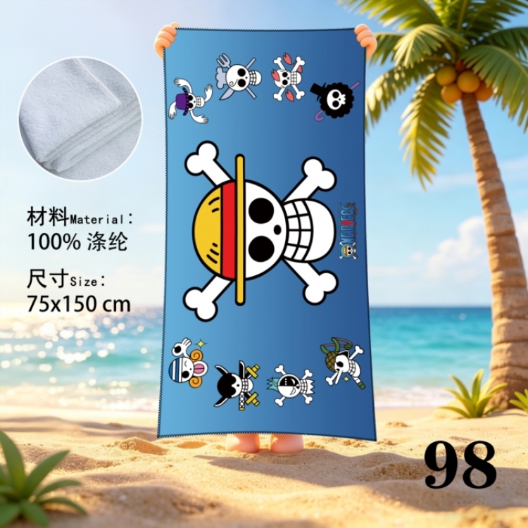 One Piece Anime peripheral beach towel sweatshirt 75x150cm