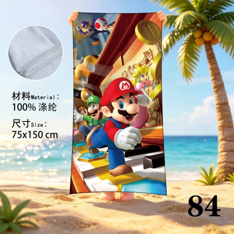 Super Mario Anime peripheral beach towel sweatshirt 75x150cm