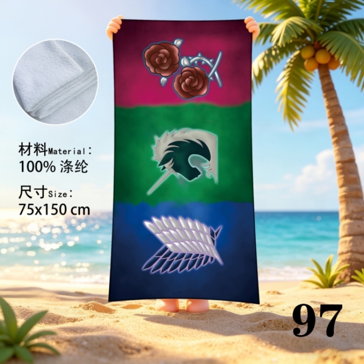 Shingeki no Kyojin Anime peripheral beach towel sweatshirt 75x150cm