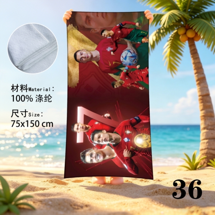 Football Anime peripheral beach towel sweatshirt 75x150cm
