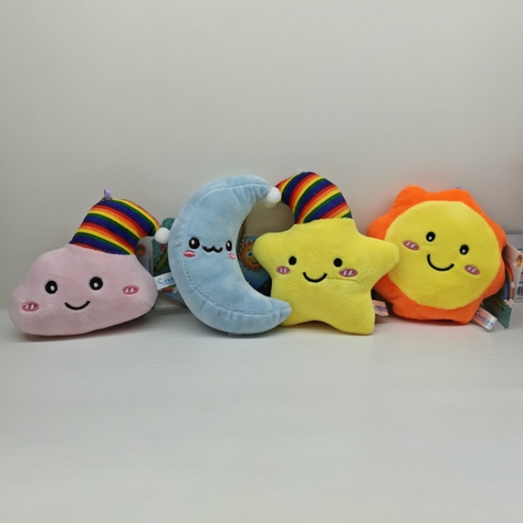 Star Moon Sun Cloud Anime peripheral plush toy pendant 10CM a set of 4 