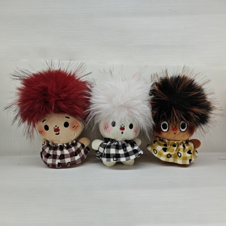 Spiky Hair Doll Anime peripheral plush toy pendant 10CM a set of  3