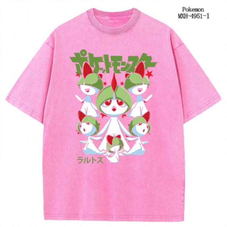 Pokemon Anime peripheral pure cotton washed and worn T-shirt from S to 2XL