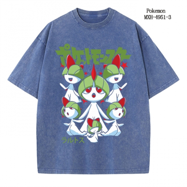 Pokemon Anime peripheral pure cotton washed and worn T-shirt from S to 2XL