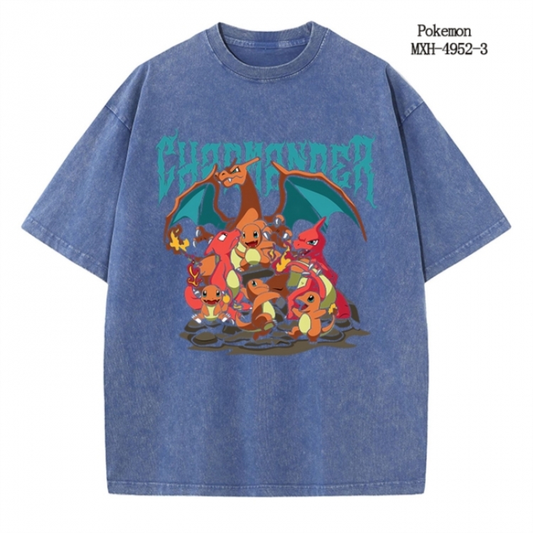 Pokemon Anime peripheral pure cotton washed and worn T-shirt from S to 2XL