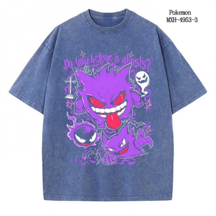 Pokemon Anime peripheral pure cotton washed and worn T-shirt from S to 2XL