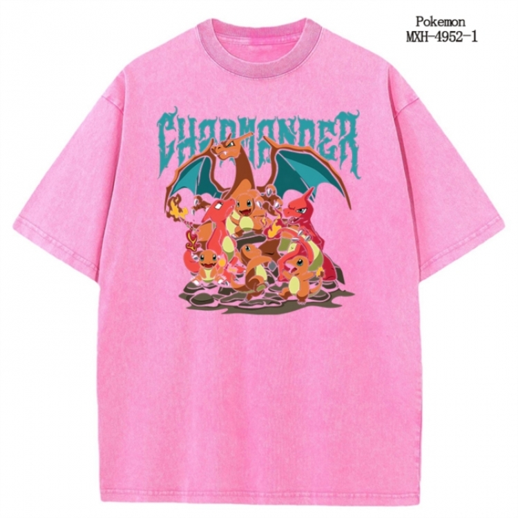 Pokemon Anime peripheral pure cotton washed and worn T-shirt from S to 2XL