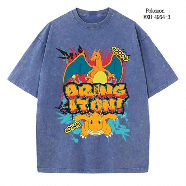 Pokemon Anime peripheral pure cotton washed and worn T-shirt from S to 2XL