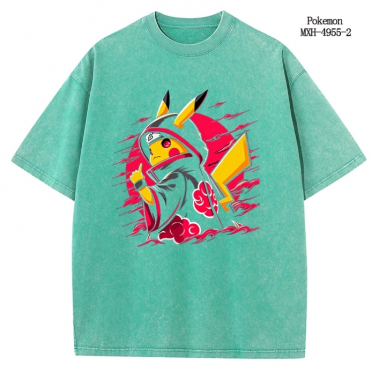 Pokemon Anime peripheral pure cotton washed and worn T-shirt from S to 2XL