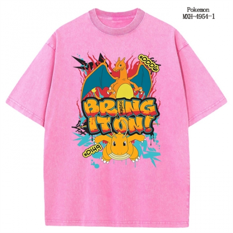 Pokemon Anime peripheral pure cotton washed and worn T-shirt from S to 2XL