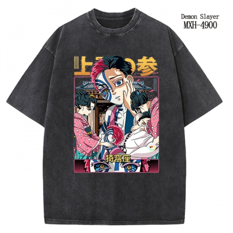 Demon Slayer Kimets Anime peripheral pure cotton washed and worn T-shirt from S to 2XL