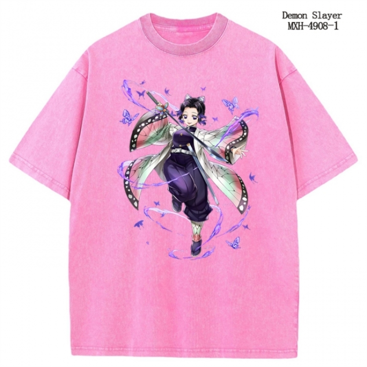 Demon Slayer Kimets Anime peripheral pure cotton washed and worn T-shirt from S to 2XL