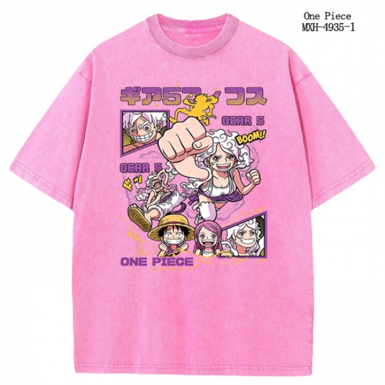 One Piece Anime peripheral pure cotton washed and worn T-shirt from S to 2XL