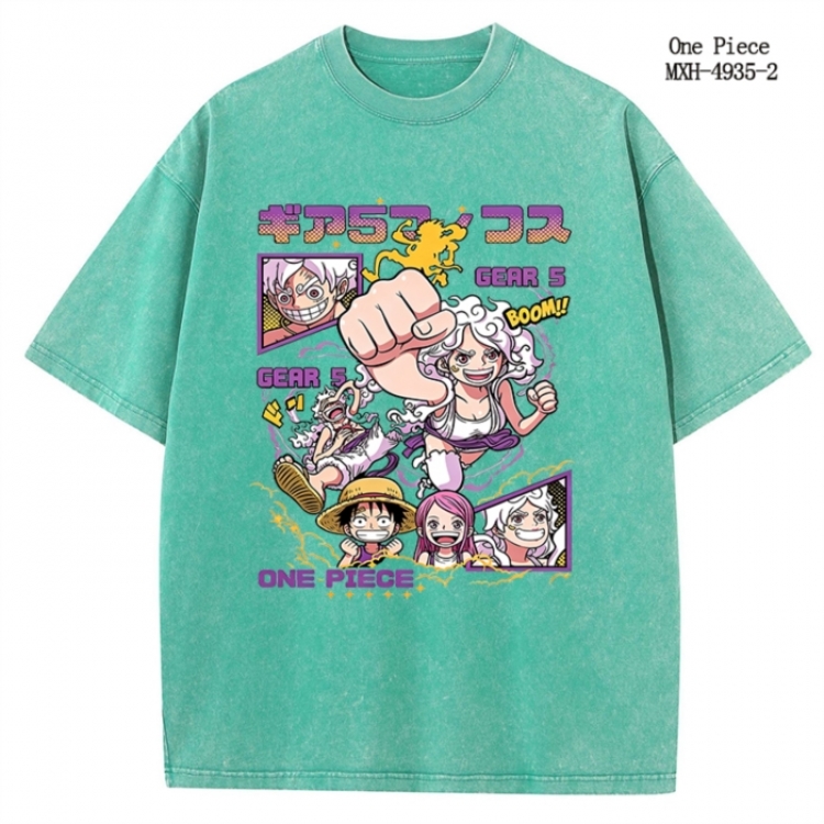 One Piece Anime peripheral pure cotton washed and worn T-shirt from S to 2XL
