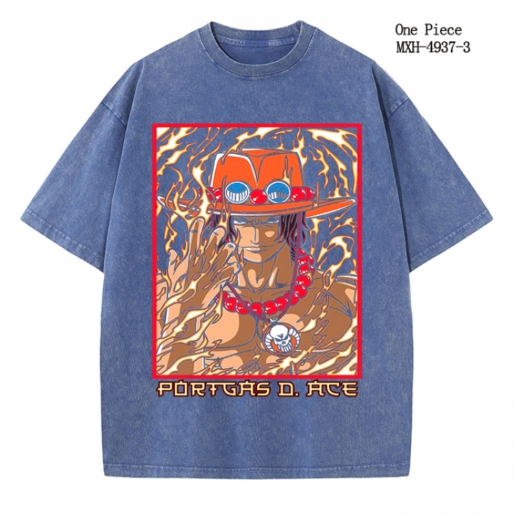 One Piece Anime peripheral pure cotton washed and worn T-shirt from S to 2XL