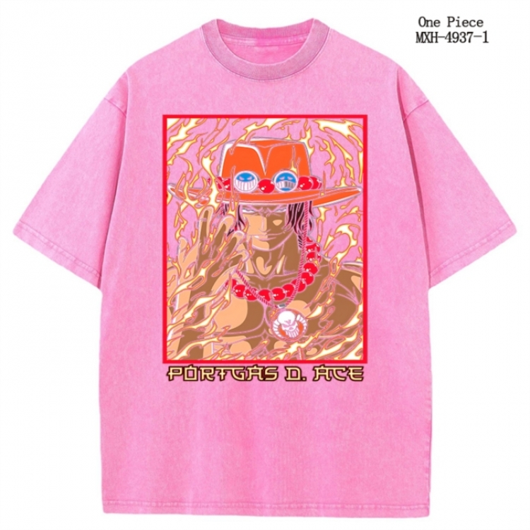 One Piece Anime peripheral pure cotton washed and worn T-shirt from S to 2XL