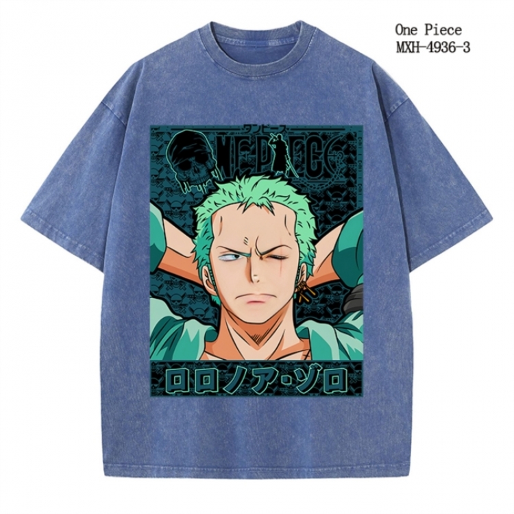 One Piece Anime peripheral pure cotton washed and worn T-shirt from S to 2XL