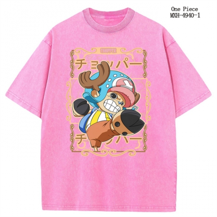 One Piece Anime peripheral pure cotton washed and worn T-shirt from S to 2XL
