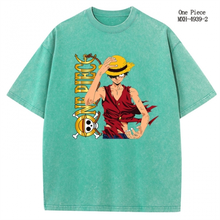 One Piece Anime peripheral pure cotton washed and worn T-shirt from S to 2XL