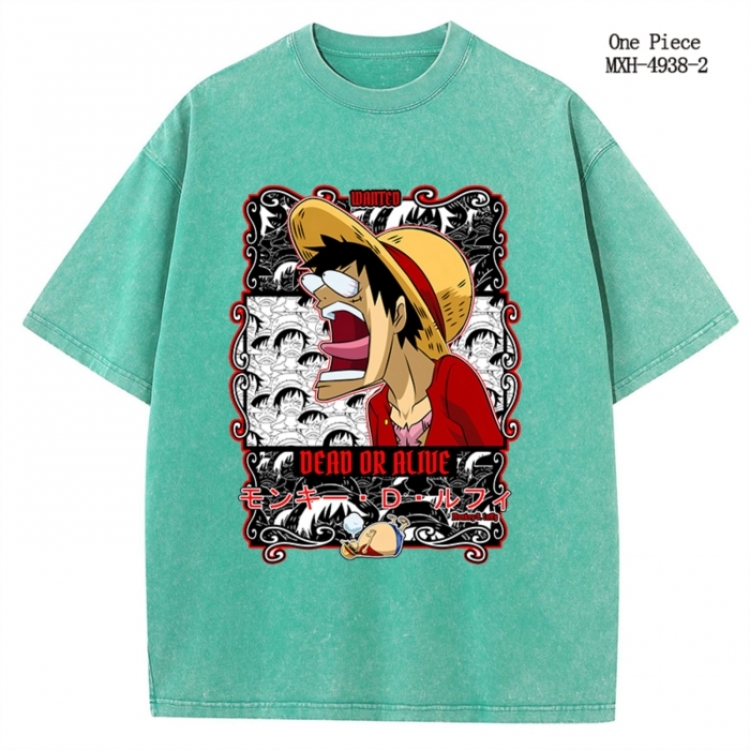 One Piece Anime peripheral pure cotton washed and worn T-shirt from S to 2XL