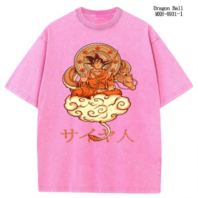 DRAGON BALL Anime peripheral pure cotton washed and worn T-shirt from S to 2XL
