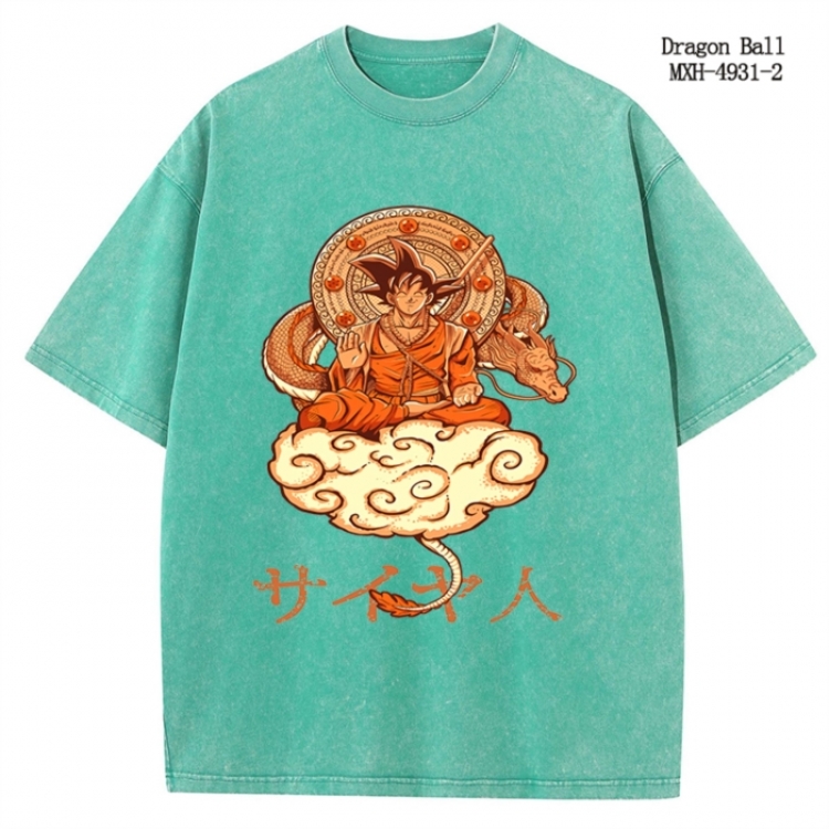 DRAGON BALL Anime peripheral pure cotton washed and worn T-shirt from S to 2XL