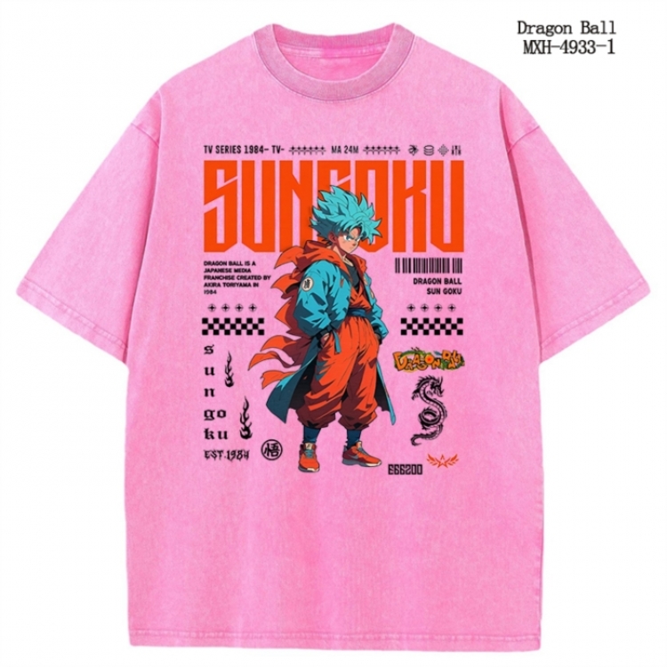 DRAGON BALL Anime peripheral pure cotton washed and worn T-shirt from S to 2XL