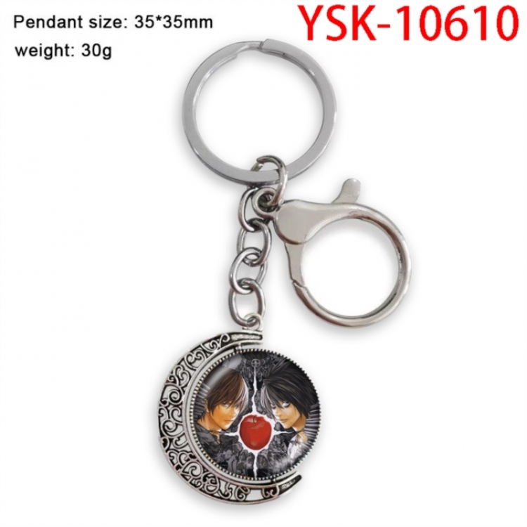 Death note Anime double-sided crystal rotating gemstone keychain pendant price for 5 pcs