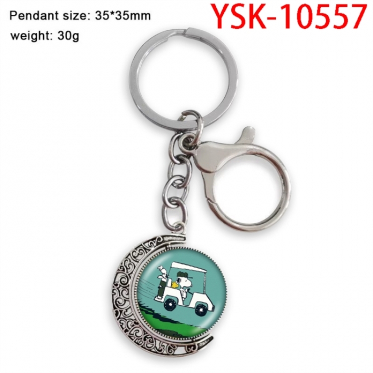 SNOOPY Anime double-sided crystal rotating gemstone keychain pendant price for 5 pcs