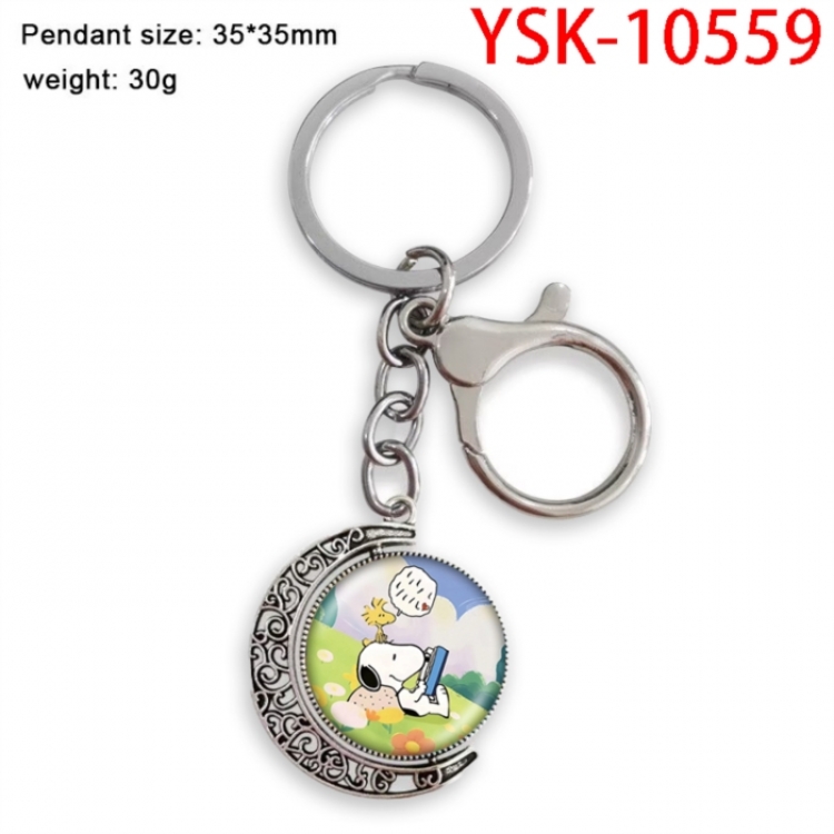 SNOOPY Anime double-sided crystal rotating gemstone keychain pendant price for 5 pcs