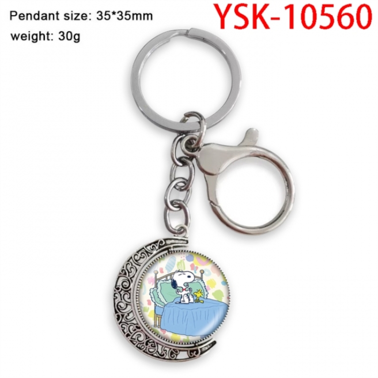 SNOOPY Anime double-sided crystal rotating gemstone keychain pendant price for 5 pcs