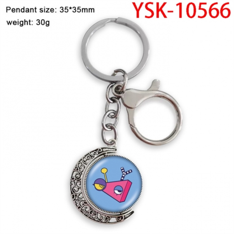 The Amazing Digital Circus Anime double-sided crystal rotating gemstone keychain pendant price for 5 pcs