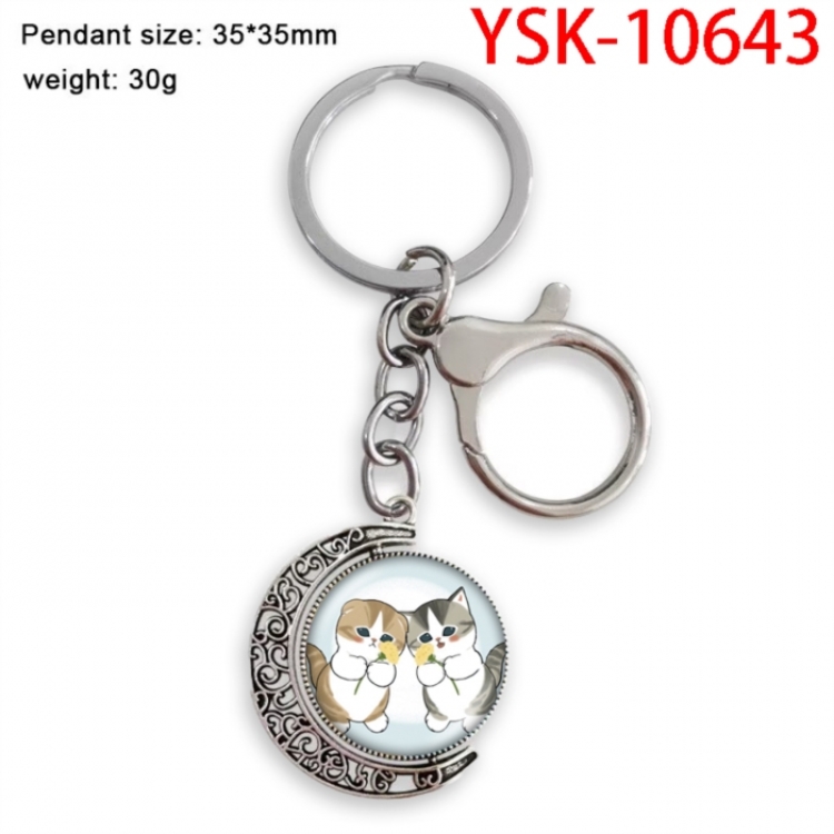 SharkCat Anime double-sided crystal rotating gemstone keychain pendant price for 5 pcs