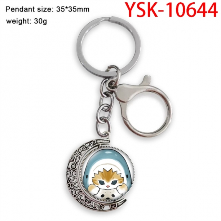 SharkCat Anime double-sided crystal rotating gemstone keychain pendant price for 5 pcs