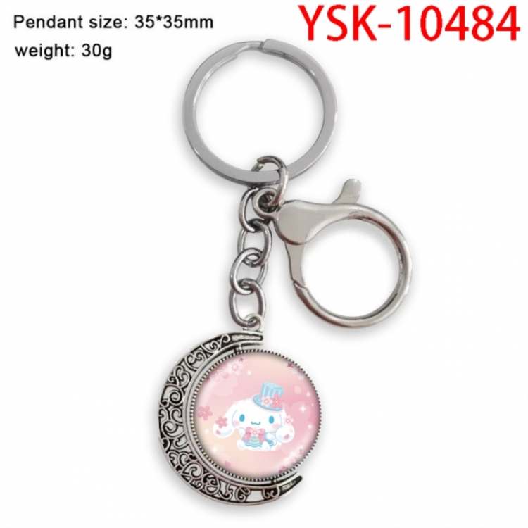Sanrio Anime double-sided crystal rotating gemstone keychain pendant price for 5 pcs