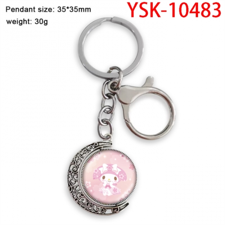 Sanrio Anime double-sided crystal rotating gemstone keychain pendant price for 5 pcs