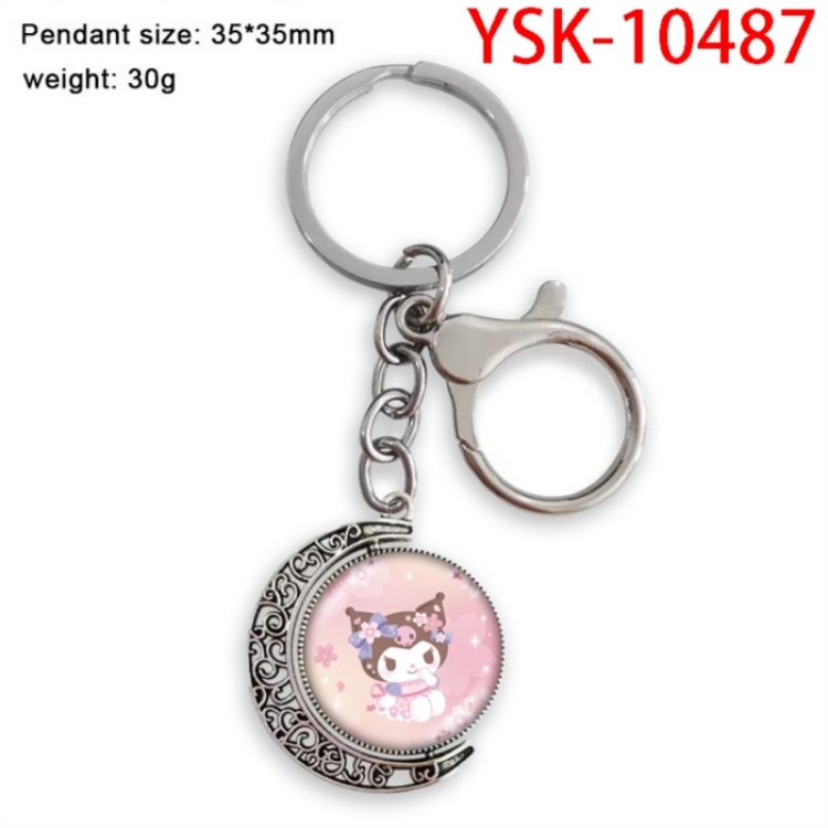 Sanrio Anime double-sided crystal rotating gemstone keychain pendant price for 5 pcs