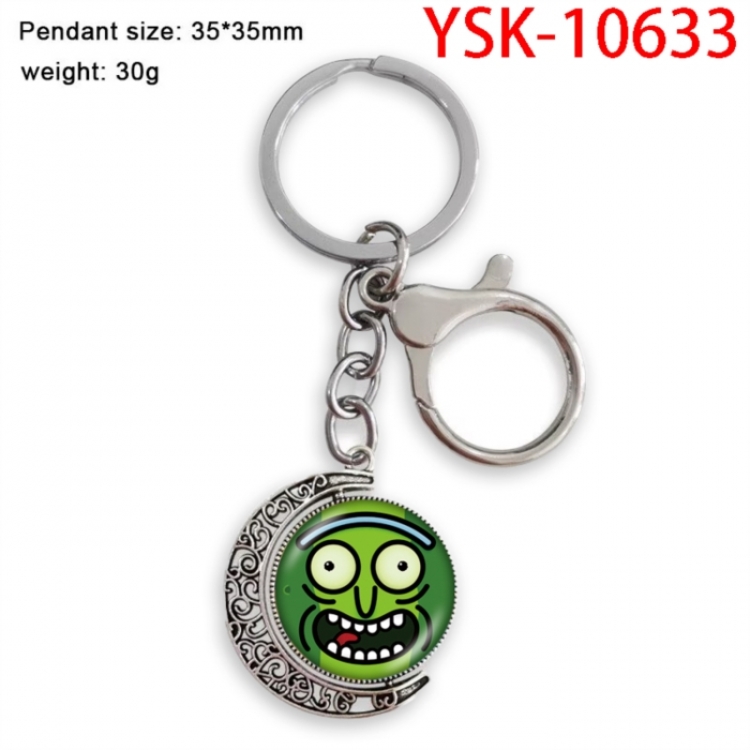 Rick and Morty Anime double-sided crystal rotating gemstone keychain pendant price for 5 pcs
