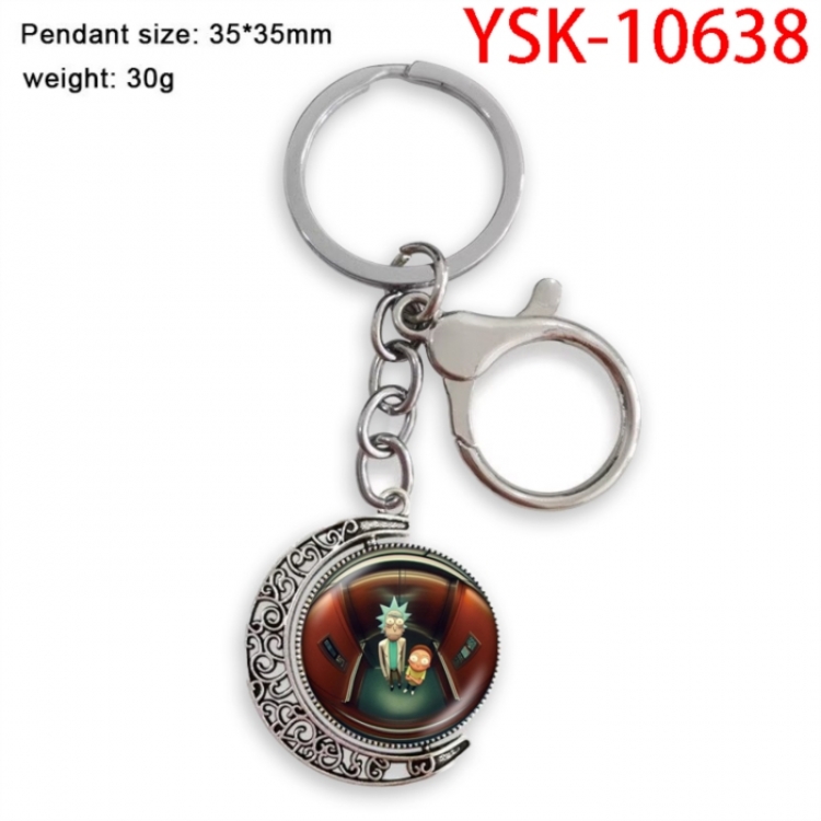 Rick and Morty Anime double-sided crystal rotating gemstone keychain pendant price for 5 pcs