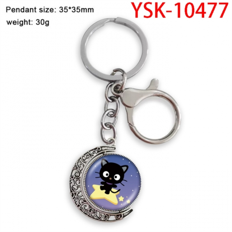 Sanrio Anime double-sided crystal rotating gemstone keychain pendant price for 5 pcs