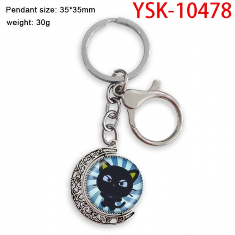 Sanrio Anime double-sided crystal rotating gemstone keychain pendant price for 5 pcs