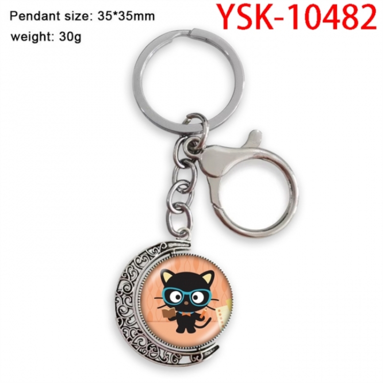 Sanrio Anime double-sided crystal rotating gemstone keychain pendant price for 5 pcs