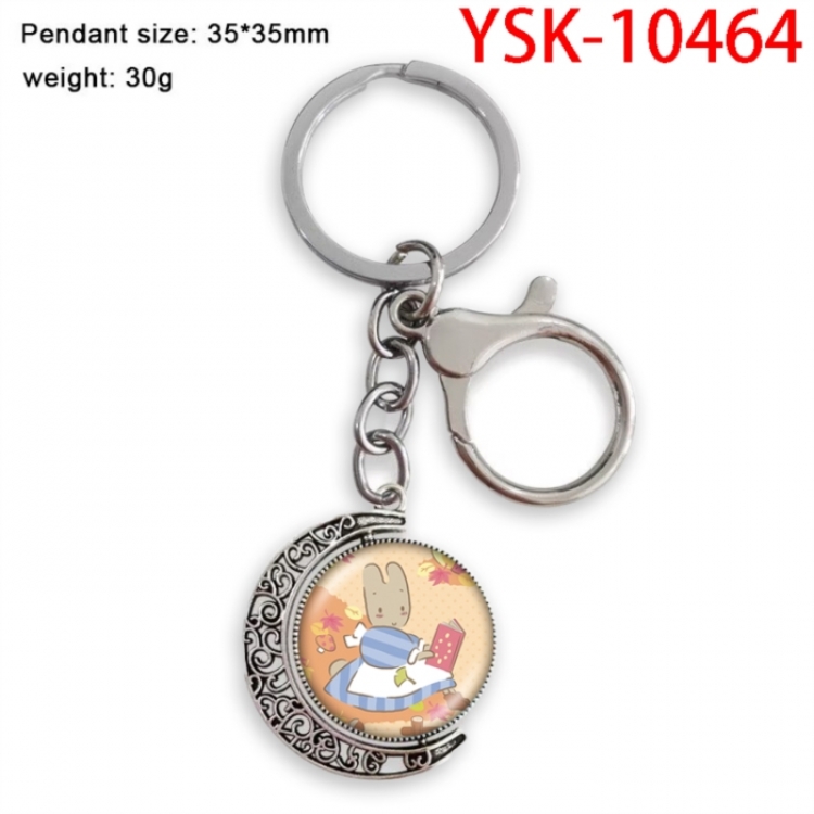 Jasmine Cat‌ Anime double-sided crystal rotating gemstone keychain pendant price for 5 pcs